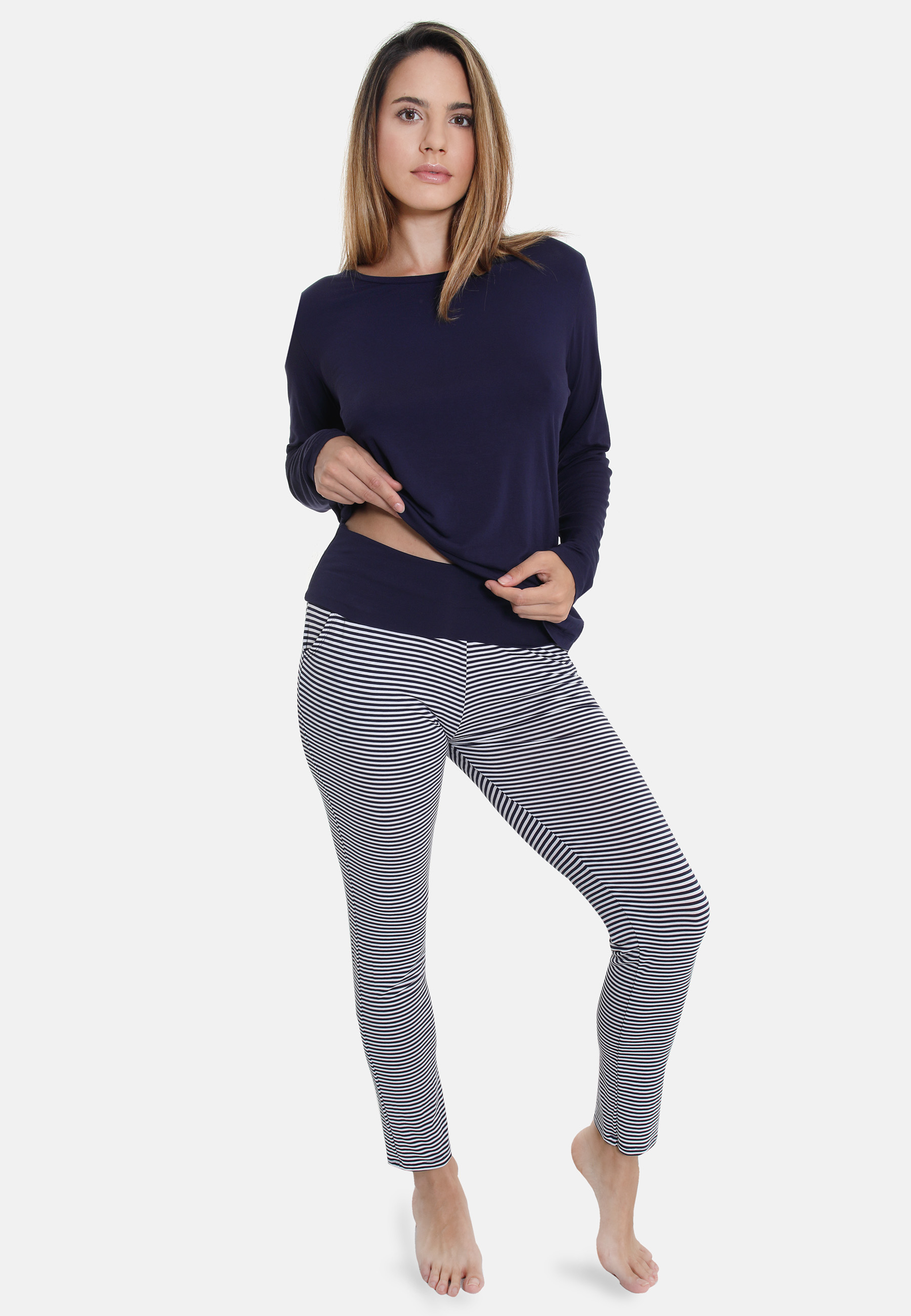 Hose Casual Comfort Stripe 59502 Ganzkörper